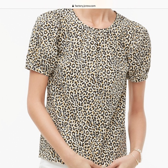 J Crew Leopard poplin top BNWT - Picture 1 of 1